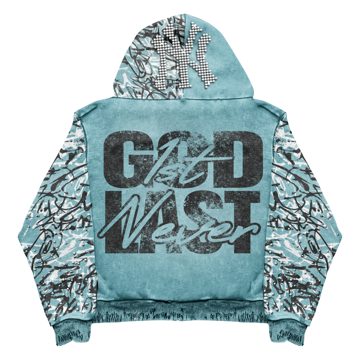 04."God 1st" NY Distressed zipup