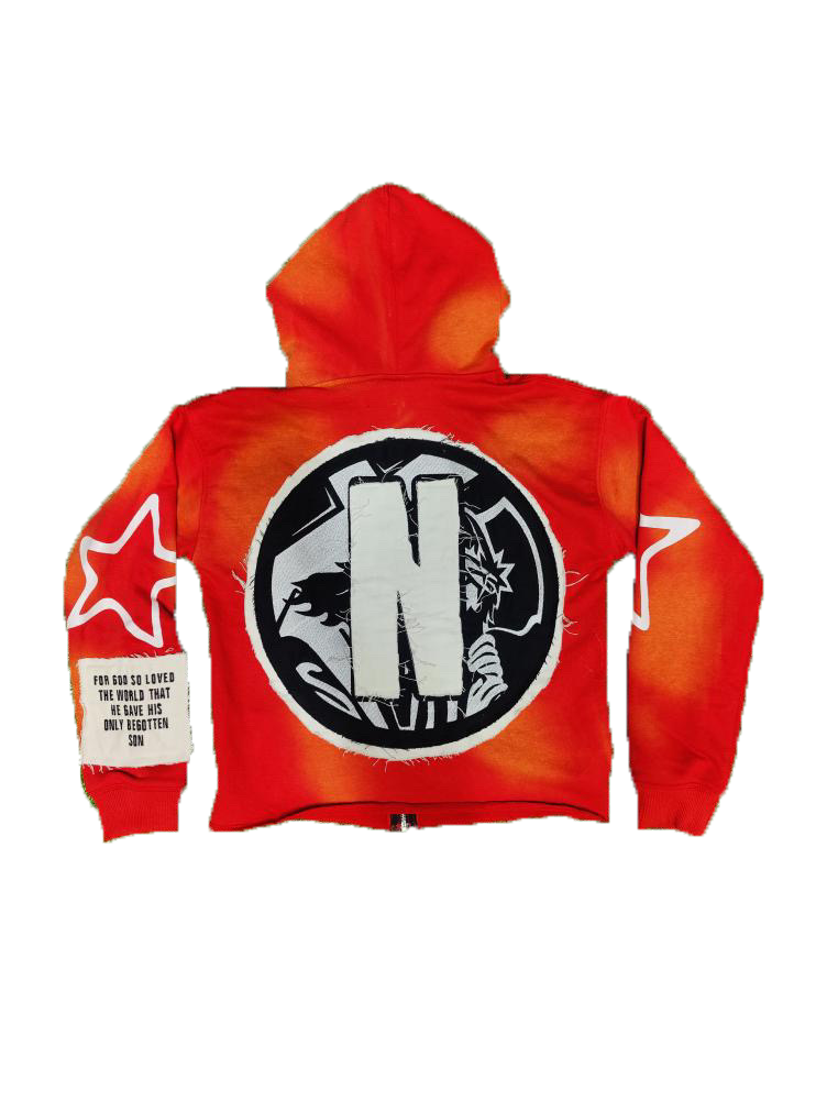 07.Red God's Love sundried Nazareth Cropped Hoodie