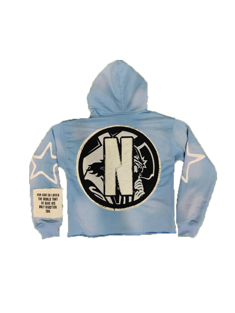 10.Blue "God's Love" Cropped Hoodie