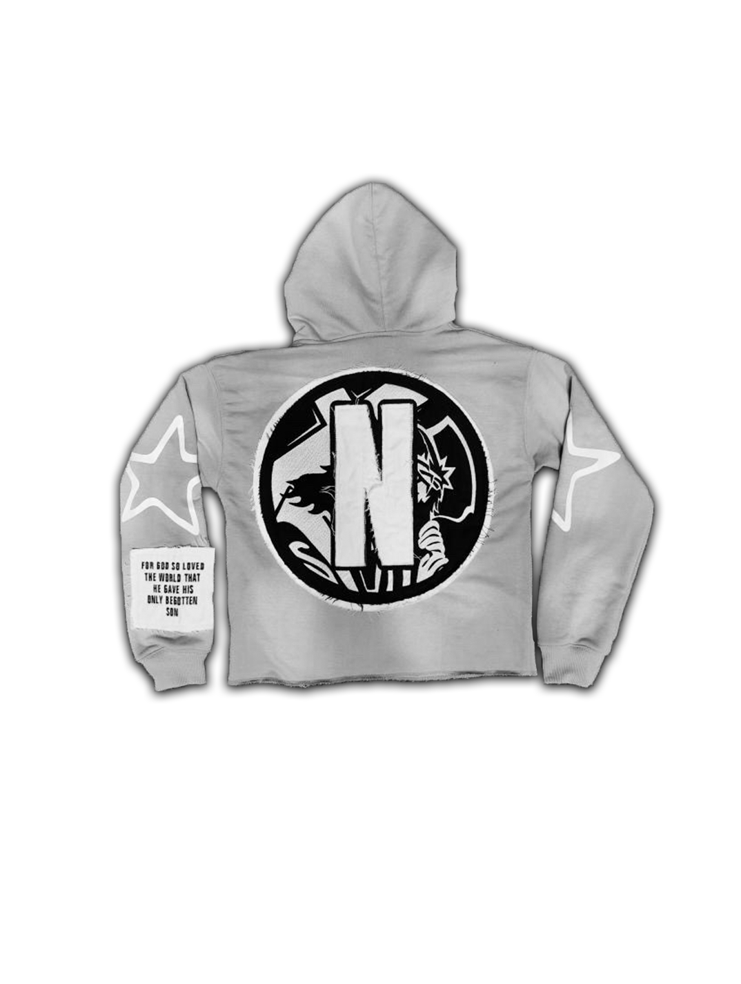 Grey/Yellow God's Love sundried Cropped Hoodie